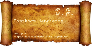 Doszkocs Henrietta névjegykártya