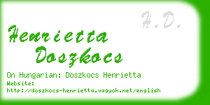 henrietta doszkocs business card